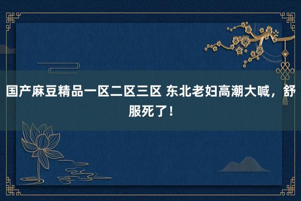 国产麻豆精品一区二区三区 东北老妇高潮大喊，舒服死了！