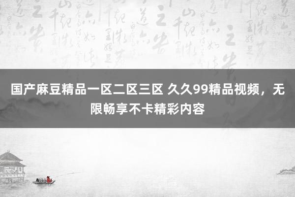 国产麻豆精品一区二区三区 久久99精品视频，无限畅享不卡精彩内容