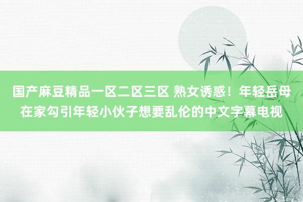 国产麻豆精品一区二区三区 熟女诱惑！年轻岳母在家勾引年轻小伙子想要乱伦的中文字幕电视