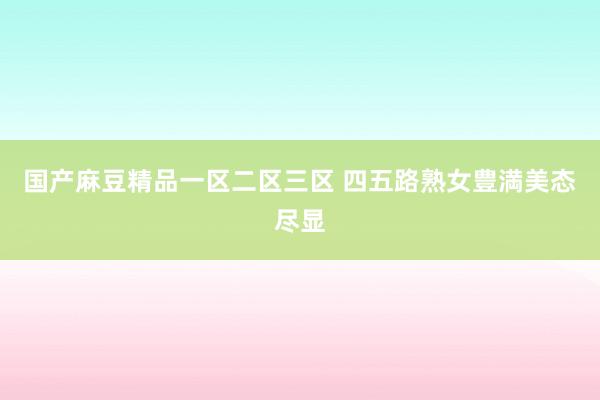 国产麻豆精品一区二区三区 四五路熟女豊満美态尽显