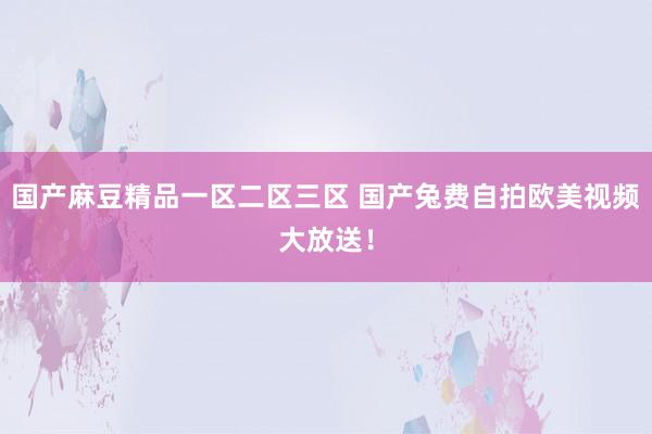 国产麻豆精品一区二区三区 国产兔费自拍欧美视频大放送！