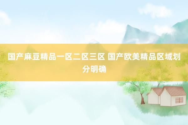 国产麻豆精品一区二区三区 国产欧美精品区域划分明确