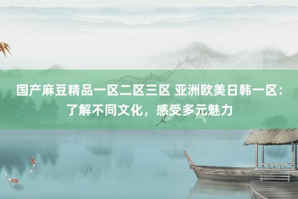国产麻豆精品一区二区三区 亚洲欧美日韩一区：了解不同文化，感受多元魅力