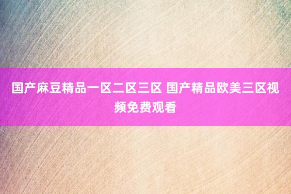 国产麻豆精品一区二区三区 国产精品欧美三区视频免费观看