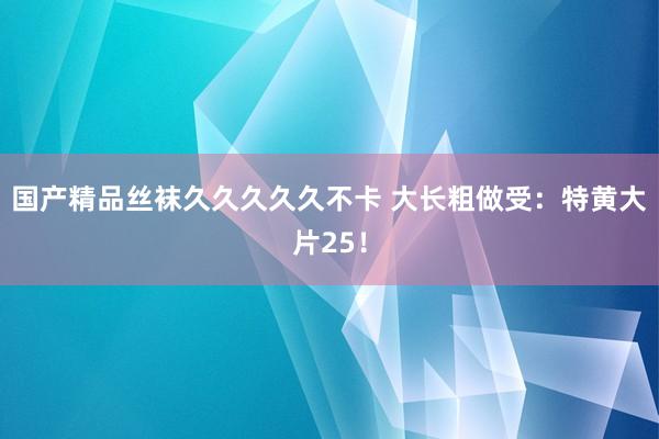 国产精品丝袜久久久久久不卡 大长粗做受：特黄大片25！