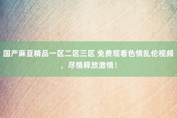 国产麻豆精品一区二区三区 免费观看色情乱伦视频，尽情释放激情！