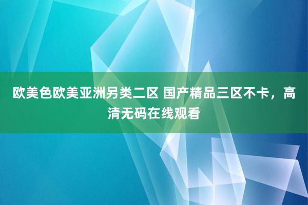 欧美色欧美亚洲另类二区 国产精品三区不卡，高清无码在线观看
