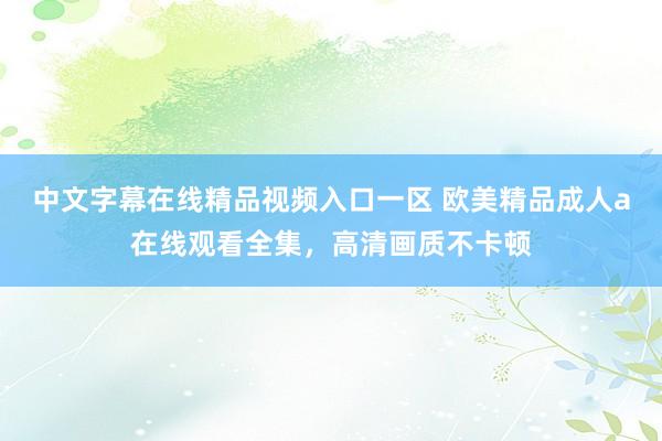 中文字幕在线精品视频入口一区 欧美精品成人a在线观看全集，高清画质不卡顿