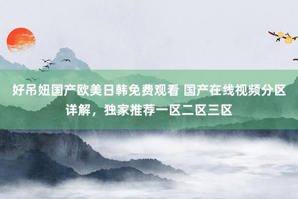 好吊妞国产欧美日韩免费观看 国产在线视频分区详解，独家推荐一区二区三区
